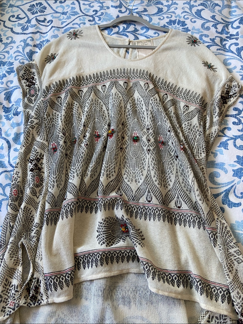 Free People New Romantics Light Cream Knit Top
